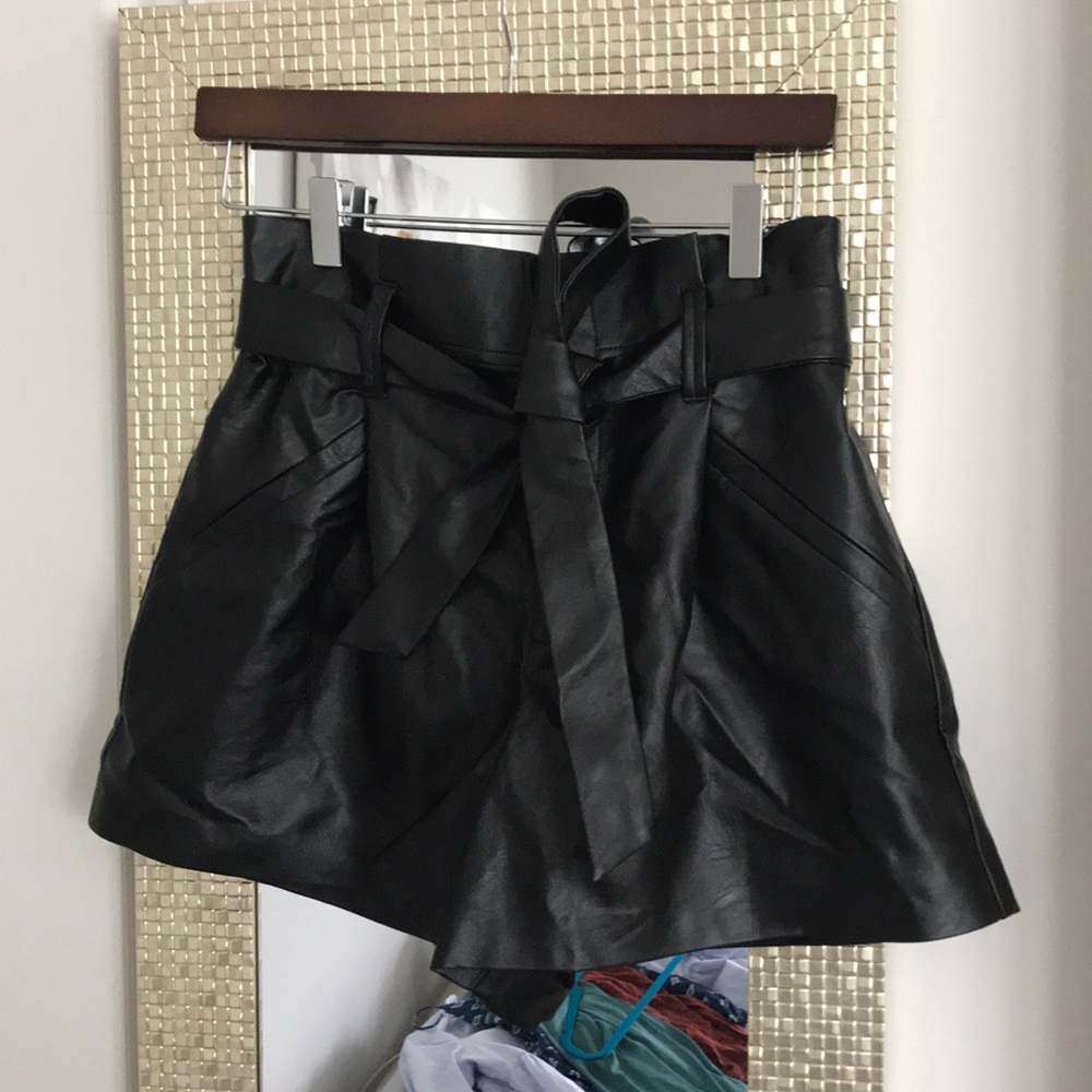 Thirty-One Boutique High-Waisted Leather Shorts